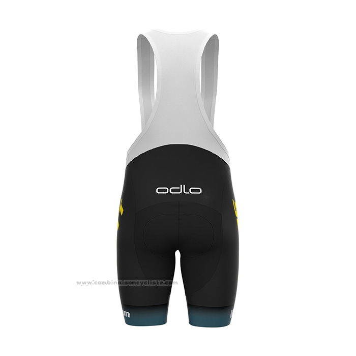 2022 Maillot Cyclisme Scott Sram Noir Bleu Manches Courtes et Cuissard